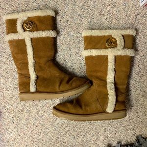 Michael Kors MK Tan Fur Boots Size 8
